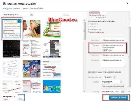 Înregistrarea semnăturii pentru imaginea wordpress, blogul lui Kostanovich Stepan