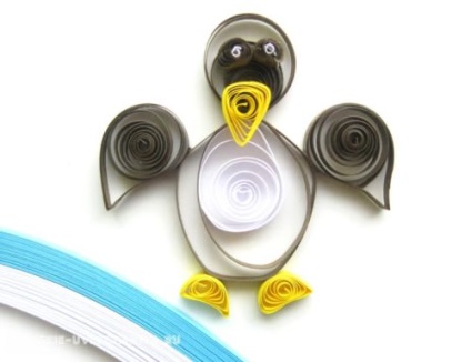 Penguin în tehnica de quilling într-o clasă master pas-cu-pas pentru începători