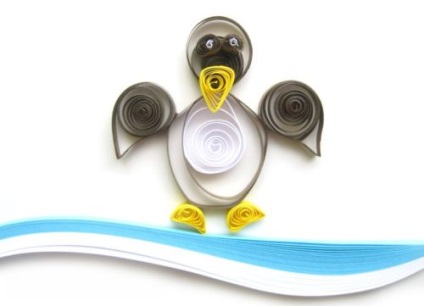 Penguin în tehnica de quilling într-o clasă master pas-cu-pas pentru începători