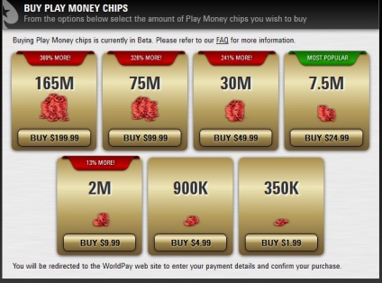 Pokerstars a început să vândă chips-uri condiționate pentru real