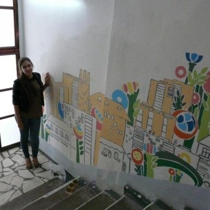 Project „hogy a város fényes” (falfestmények), rajztanár