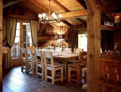 Stil rustic în ideile de fotografie interioară de finisare și mobilier în stil rustic