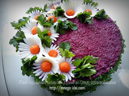 Herring sub blana - frumos decor de salata - retete simple