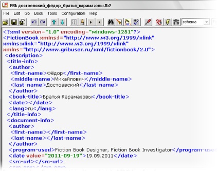 Crearea de cărți fb2 în designerul cărților de ficțiune