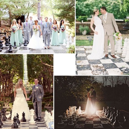 Nunta in stilul de sah folosim schema de culori de sah in design de la nunta in stil in stil