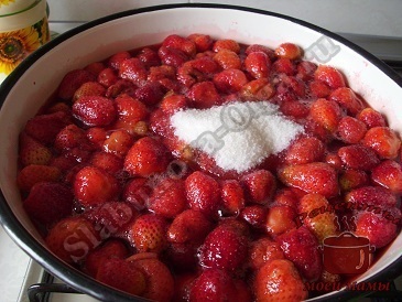 Jam cu căpșuni pentru rețeta de iarnă cu fotografie pas cu pas