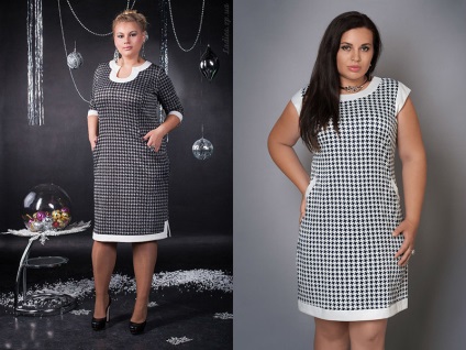 Alegeți o rochie într-o cușcă pentru femeile grase