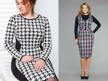 Alegeți o rochie într-o cușcă pentru femeile grase