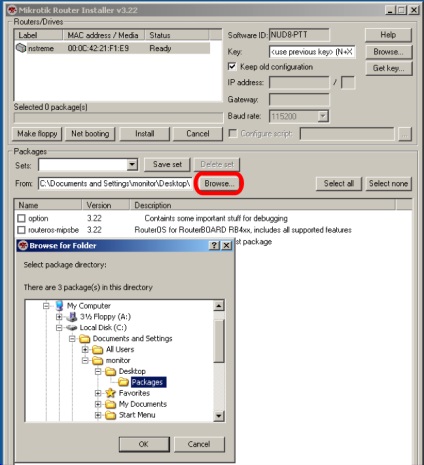 Restaurarea dispozitivelor mikrotik