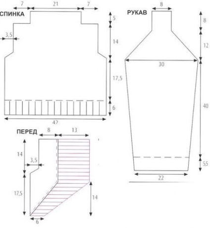 Bolero cu rafturi rotunjite (tricotat cu ace de tricotat), jurnal de inspirație a acului