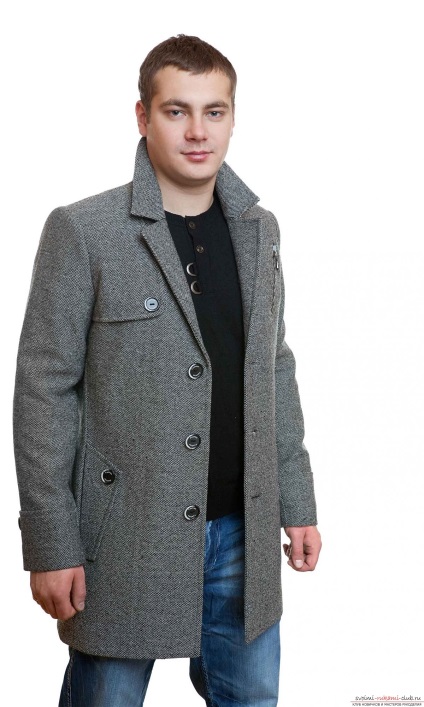 Elegáns és stílusos kabát a férfiak számára a minta saját kezűleg