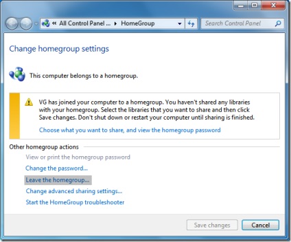 Cum să dezactivați funcția de grup de domiciliu în Windows 7, pentru administratorul de sistem