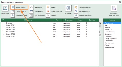 Как да се покаже списък с листа в Excel