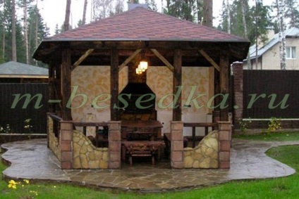 Gyönyörű kő pavilonok grillsütővel (10 eredeti tervezési kép)