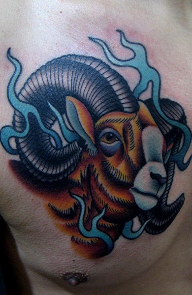 Tatuaj frumos de semn zodiacal Berbec