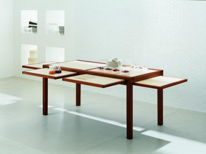 Bucătărie tabel-transformator (36 fotografii) alunecare, pliere, oval, sticlă, mese,