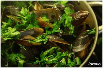 Mușchi într-un sos cu vin alb (moules mariniere), blogul loravo note culinare ale unui designer