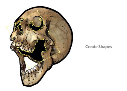 Desenați un craniu vector într-un ilustrator