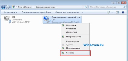 LAN beállítások a Windows 7