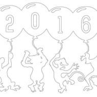 Revelionul de Anul Nou pe ferestrele 2016 - șabloane și scheme