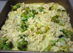 Plată deschisă cu broccoli și pui