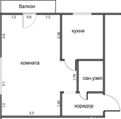 Relatarea unei singure camere Hrușciov într-o cameră cu două camere