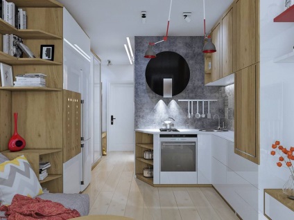Tervezze modern stúdió apartman 30 négyzetméteres, példák belső, video