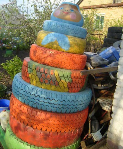 Artizanat din pneuri (roți), sticle de plastic și t