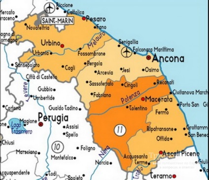 Regiunea brandului, sau Italia necunoscută (hartă, oraș, obiective turistice)