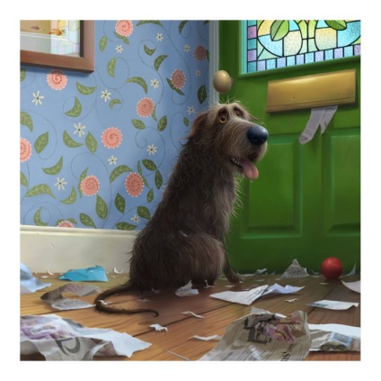 Foarte bun tobi de câine - eroul ilustrațiilor amuzante ale artistului britanic
