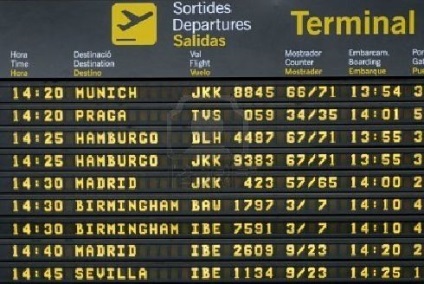 Câte zboruri către Spania înainte de zborul spre Spania din diferite orașe