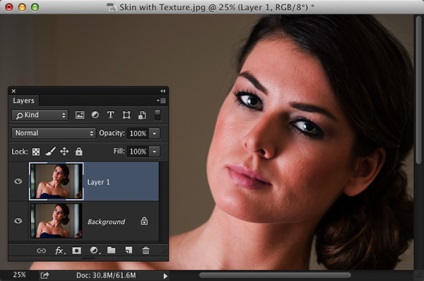 Îndepărtați pielea fără a pierde textura în Photoshop