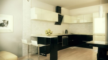Design modern de 30 de metri pătrați de principiu de amenajare a bucătăriei (45 fotografii)