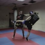 Thai boksz órák - kemény lyukasztás láb után ragasztás, thai-box, Muay Thai, önvédelem
