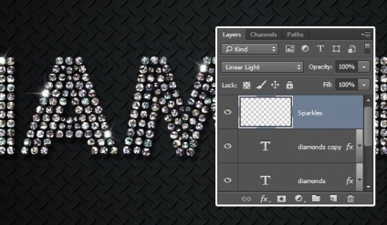 Text din diamante spumante în Adobe Photoshop