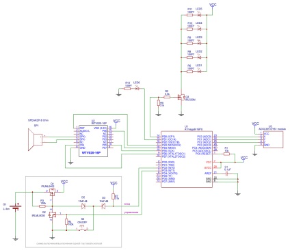 A készülék szimulálja a hang egy fénykard - Projektek - AVR - projektek mikrokontrollerek avr