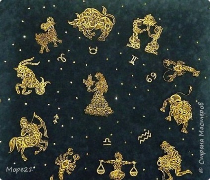 Semnele zodiacale în tehnica de quilling, țara maeștrilor