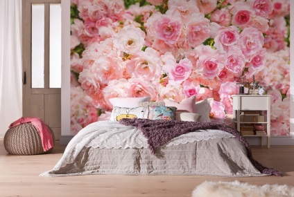 Hârtie 3d pe pereți, alb-negru în camera copiilor, flori de trandafiri în interiorul dormitorului, combinăm și