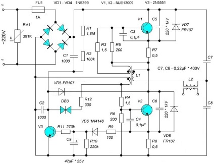 Alimentare de la un transformator electronic