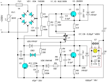 Alimentare de la un transformator electronic