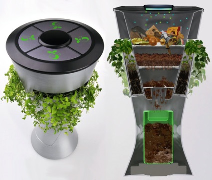 Urnuri decorative «braun envi» reciclează gunoi în compost, I și design peisagistic