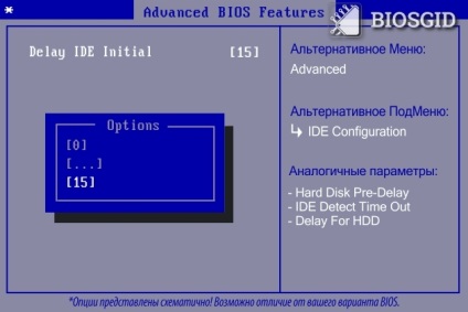 Întârziere inițială inițială, pre-întârziere la hard disk, detectare temporizată, întârziere pentru hdd