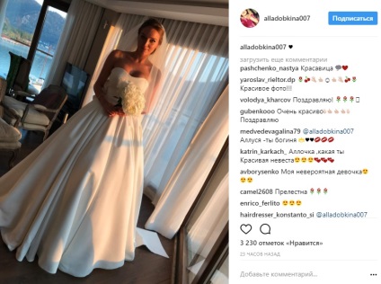 Fiica lui Dobkin a fost la o rochie de mireasa costa 9 mii dolari