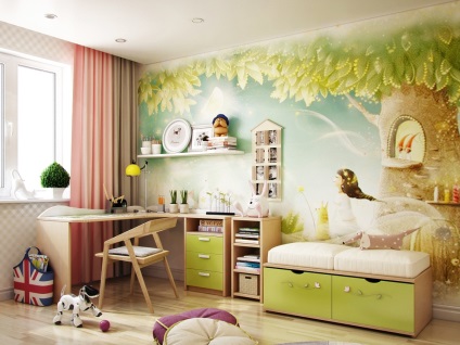 Fotografii de camere pentru copii, decorate cu tapet, afla cum să lipici tapet în mod corespunzător