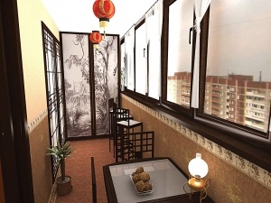 Balcon interior stil popular de decorare a balconului, fotografie