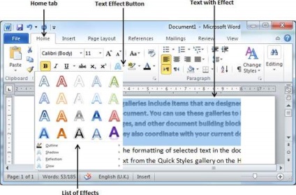 Modificați culoarea textului în cuvântul 2010