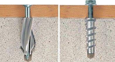 Fixarea pentru beton spumă, care este mai bine de ales - diblul sau ancora este o sarcină ușoară