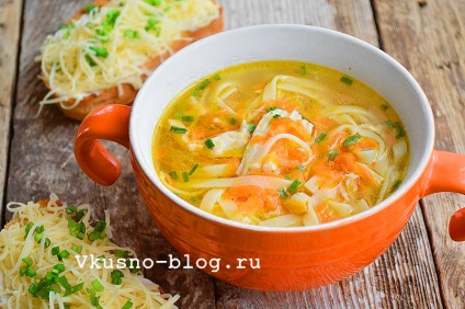 Csirke tészta leves, lépésről lépésre recept fotók