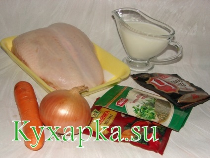 Csirkehús tej, házias ételek, egy fotót a recept lépések