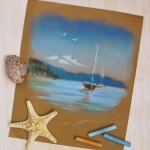 Maestru clasic - o casă lângă mare - pastel uscat 15-06-16, un atelier de creație din sanuka-art